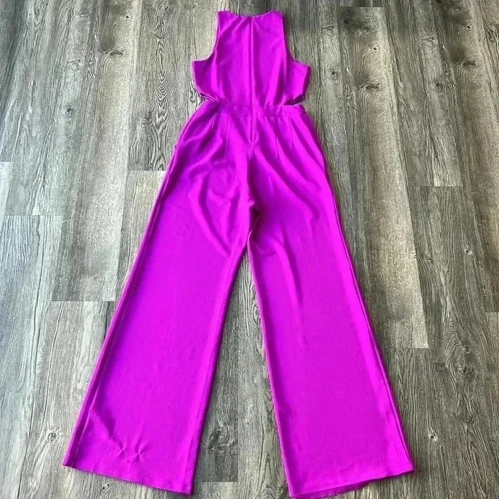 Express Jumpsuit Pink Cut Out Side Jumpsuit Size Small Sleeveless Womens - Picture 11 of 13